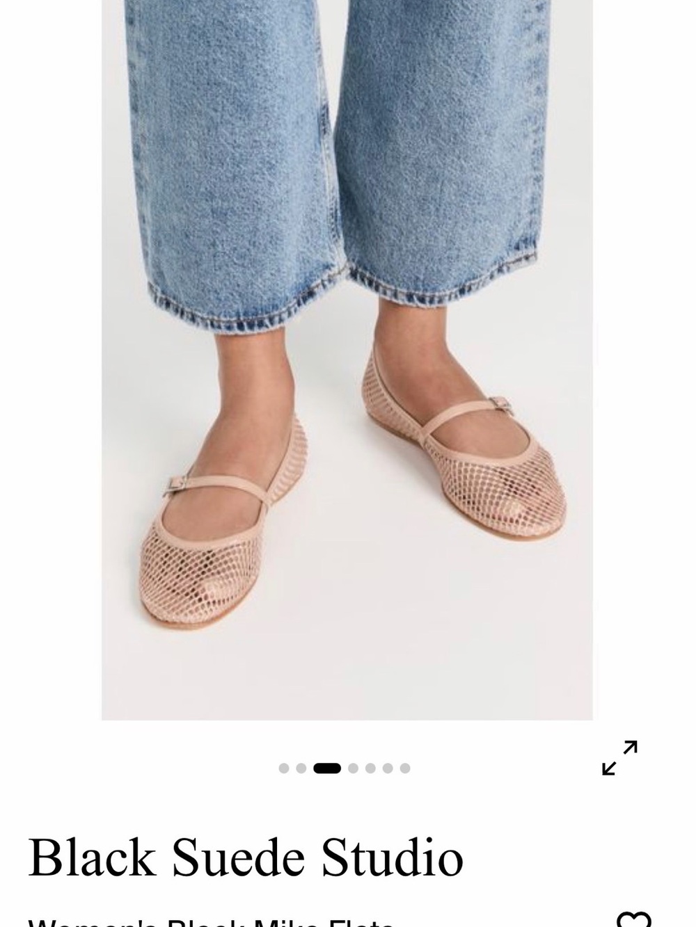 Black suede studio Mika Nude Mesh flat